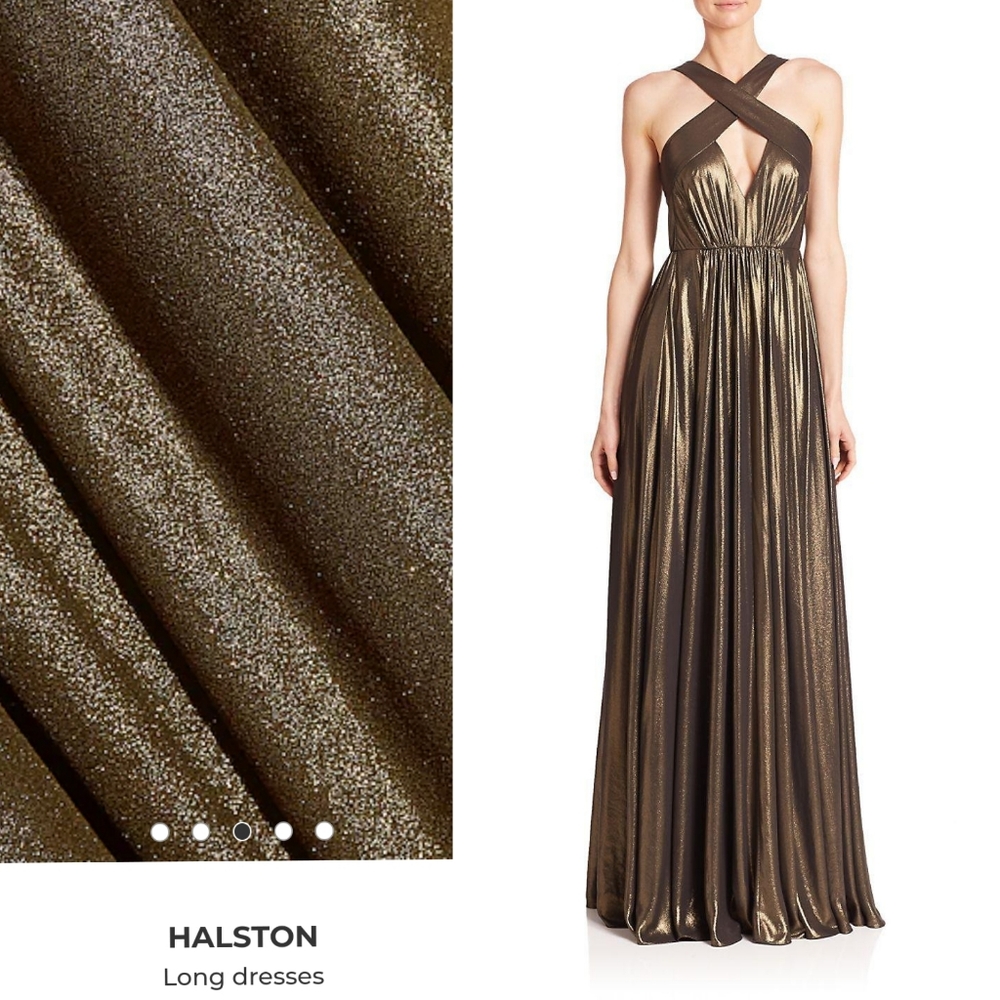 HALSTON HERITAGE Bronze Flow Gown in size 2